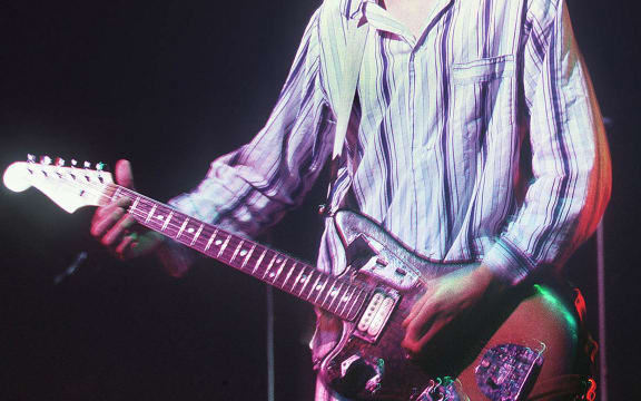 Kurt Cobain, lead singer for Nirvana, performing at the Nakano Sun Plaza in Tokyo in February 1992.