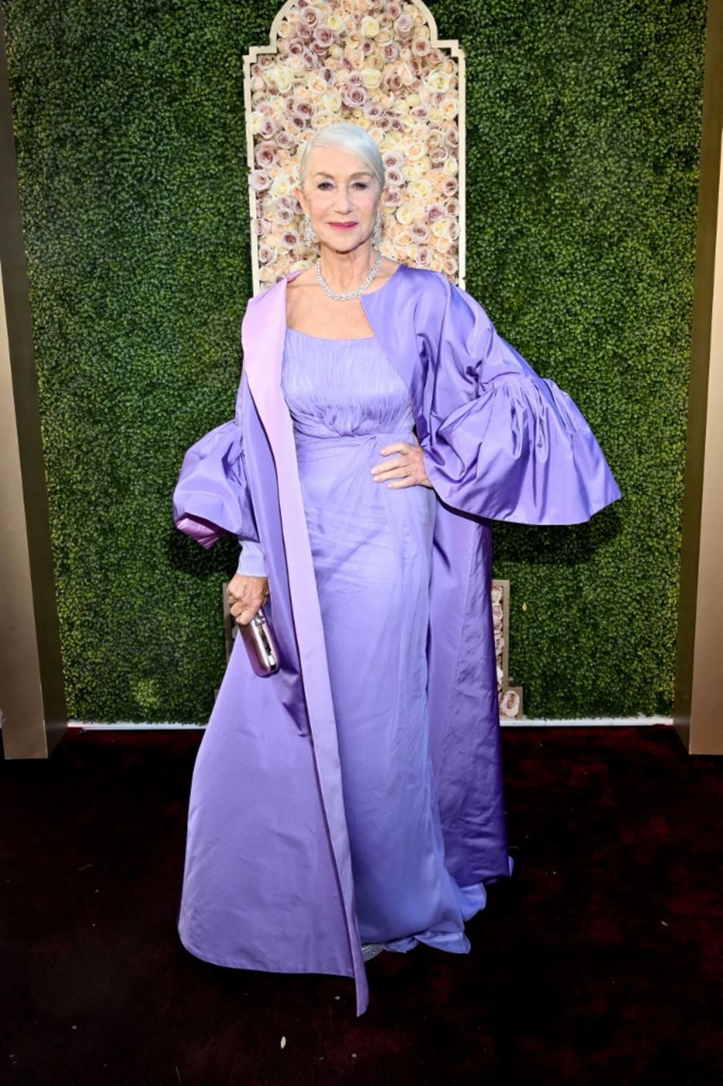Helen Mirren at the 81st Golden Globe Awards held at the Beverly Hilton Hotel on January 7, 2024 in Beverly Hills, California.