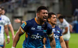 Moana Pasifika captain Ardie Savea celebrates