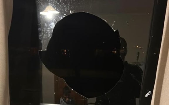A Syrian family in Dunedin say rocks have been thrown through the window of their home.