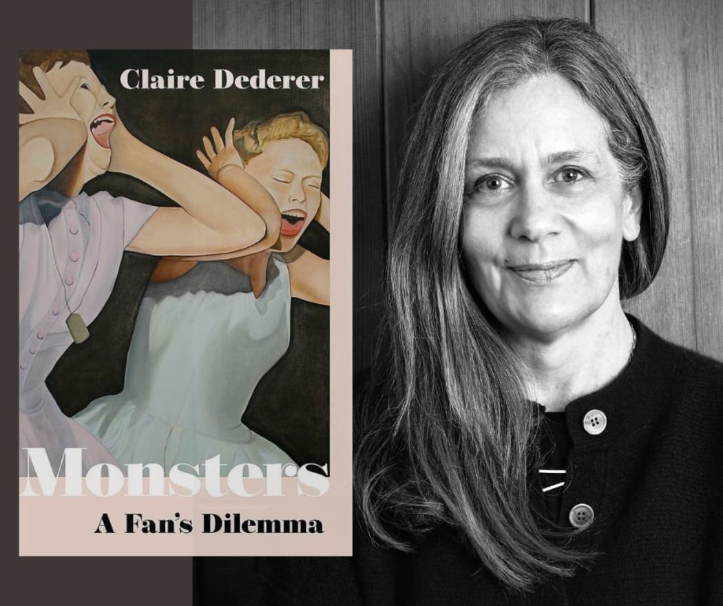 Claire Dederer and the cover of her book "Monsters"