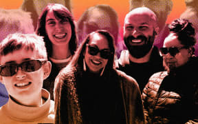 Composite image of happy people
