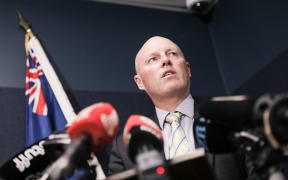 Detective Nick Pritchard at a media conference over the death of a child in Lower Hutt on 26 October 2023.