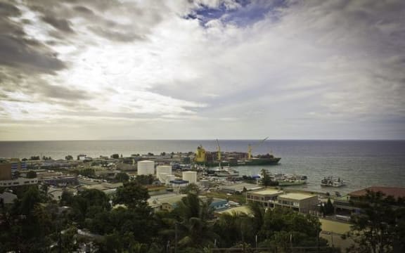 View towards Point Cruz and the Port of Honiara.
