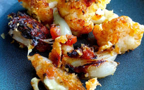 Roasted Cauliflower Shallots with Double Cheese Crust