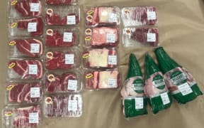 Stolen meat recovered by police.