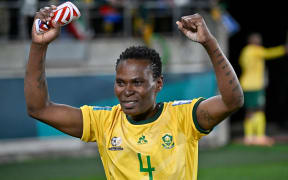 Noko Matlou of South Africa celebrates her teams 3-2 win over Italy in the FIFA Women’s World Cup Group G - South Africa v Italy at Wellington Regional Stadium, Wellington, New Zealand on Wednesday 2 August 2023.
Copyright photo: Masanori Udagawa /  www.photosport.nz