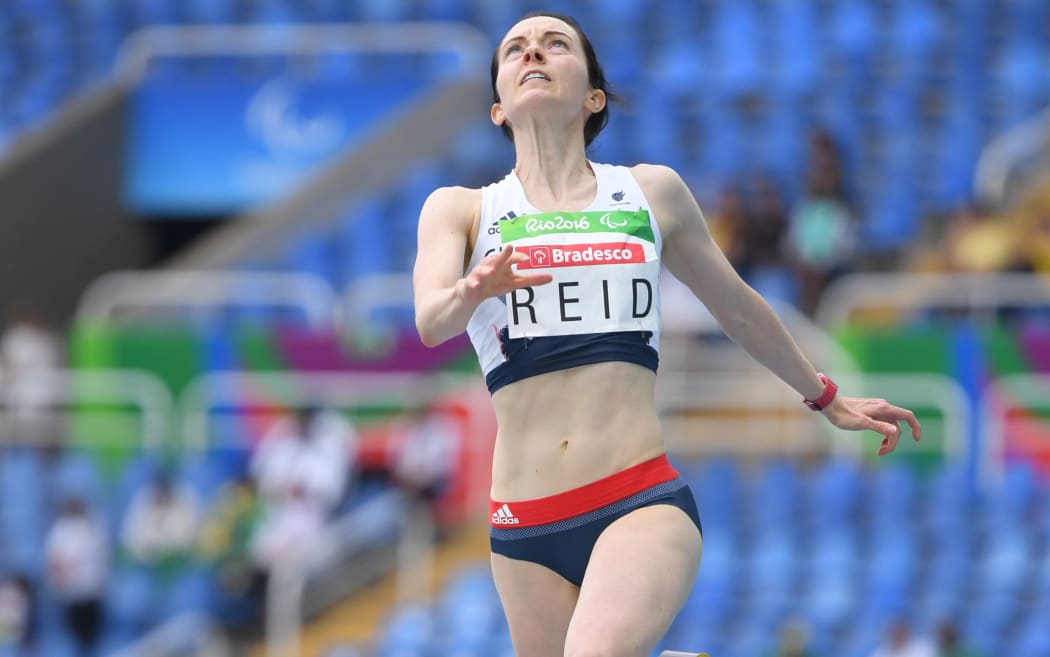 Stef Reid (GBR), Women's Lomg jump T44 Final at Olympic Stadium during the Rio 2016 Paralympic Games in Rio de Janeiro, Brazil.
(Photo by AFLO SPORT)