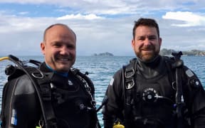 Ecologist Dr Kay Vopel (left) and AUT technician and skipper Evan Brown.