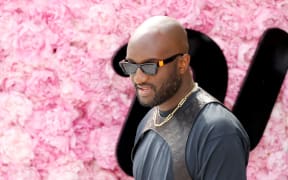 (FILES) This file photo taken on June 23, 2018 shows US fashion designer for Louis Vuitton, Virgil Abloh, attending the Dior Men's Spring/Summer 2019 fashion show in Paris. -
