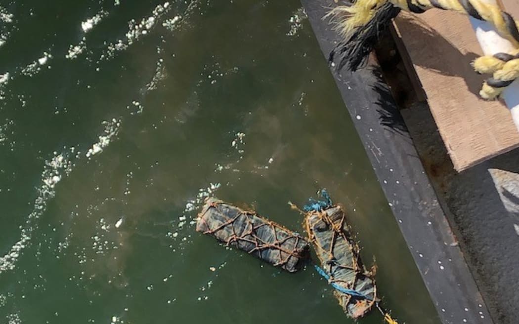 The drugs were found after an underwater remotely operated vehicle searched the vessel. (Supplied: Australian Federal Police)