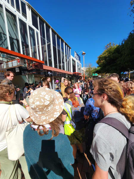 "People felt real good coming together and chanting on a stranger: 'Fold that sheet!'