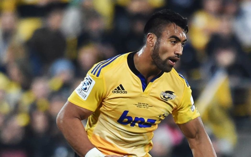 Victor Vito makes a run for the Hurricanes in the 2015 Super Rugby final against the Highlanders in Wellington, 4 July 2015. Copyright Photo: Andrew Cornaga / www.Photosport.nz