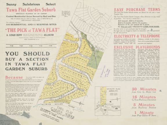 Tawa Flat advertisement from 1929
