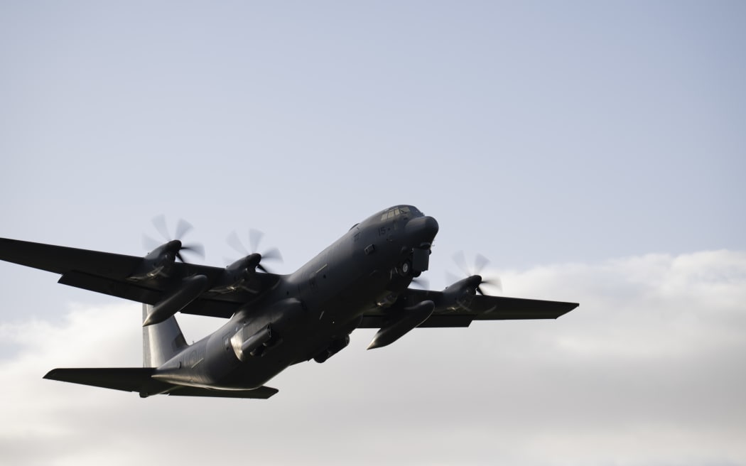 RNZAF C-130J Hercules Aircraft departs RNZAF Auckland Base for the Middle East.