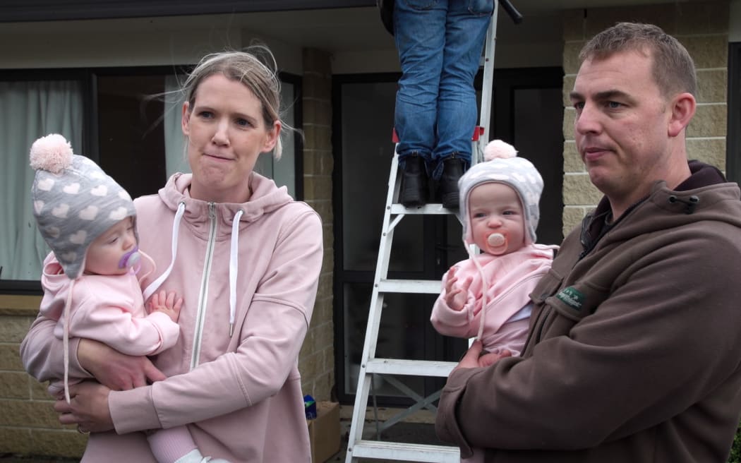 Lily Richardson and family who were affected by tornado on Kāpiti Coast