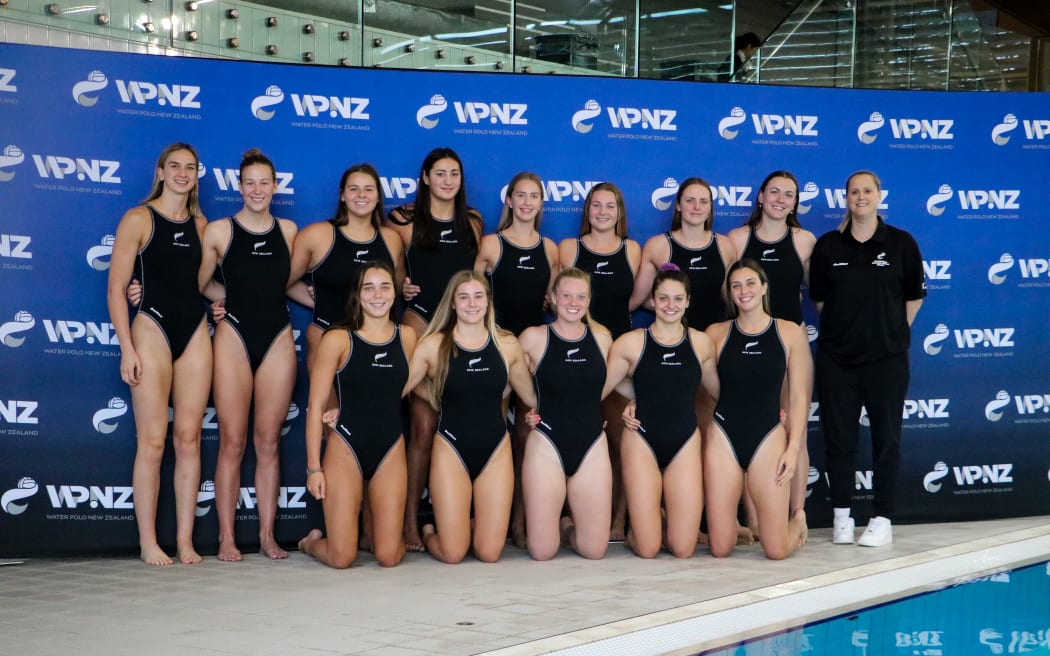 The NZ Women's water polo team at a training base in Auckland, June 2025.