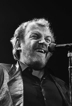 British rock singer Joe Cocker performs 05 March 1988 in concert at the Zenith in Paris.