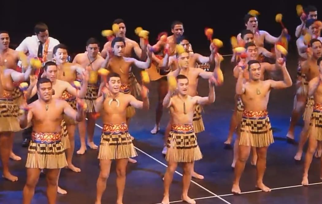 Hato Paora College students perform using poi in July 2013.