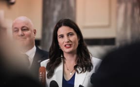 National Party deputy leader Nicola Willis and National Party Christopher Luxon after the Budget 2023 announcement.