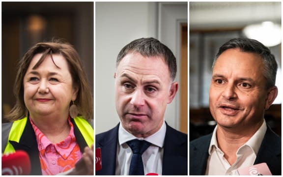 Labour's Megan Woods, National's Simon Watts and James Shaw for the Green Party.