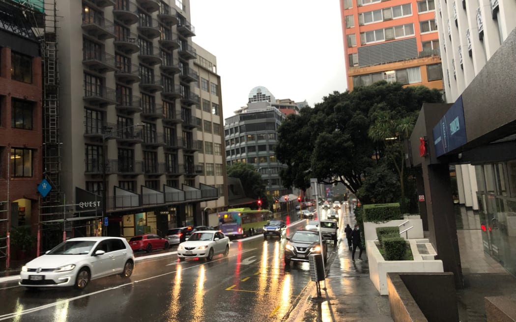 Traffic lights went out on The Terrace in Wellington after a lightning strike.