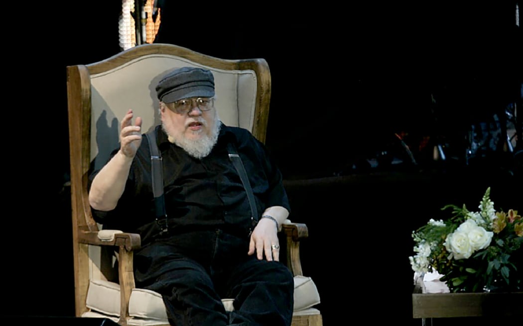 US writer George R.R Martin, author of the book series Game of Thrones, at a book fair in Mexico.