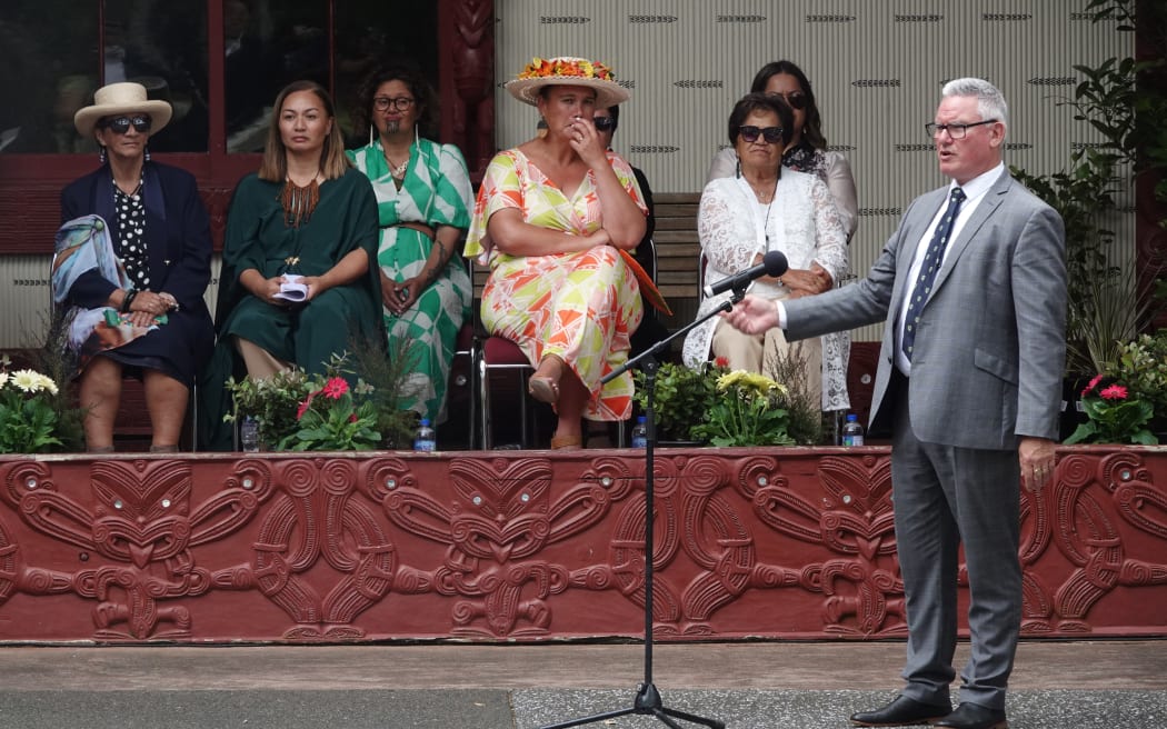 Former Labour minister Kelvin Davis speaks at his last Waitangi Day as an MP.