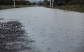 Heavy rain has caused flooding in the Kāpiti Coast community of Te Horo on 7 December, 2021.