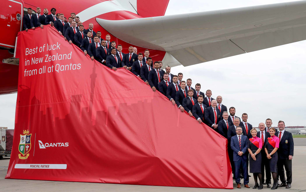 The British & Irish Lions touring party before departing for New Zealand.