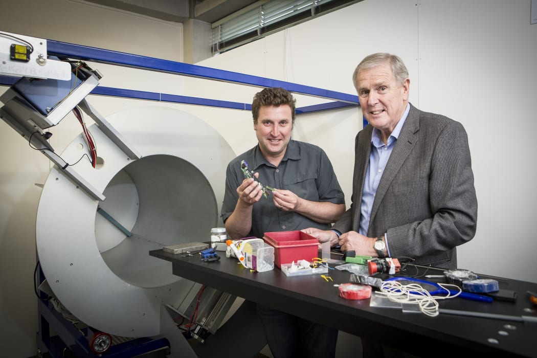 Professor Anthony Butler (left) and his father Professor Phil Butler have built the MARS spectral (colour) CT scanner, and demonstrated that the colour information can give novel functional information and novel molecular information.