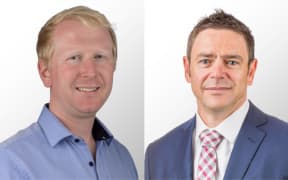Damon Harvey (right) took exception to the statement by mayoral candidate Marcus Buddo (left) that it had been councillors who had voted to spend ratepayers’ money.