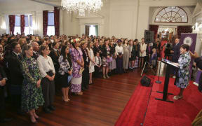 Dame Patsy Reddy at the celebration on the eve of International Women's Day, commemorating 125 years since women's sufferage.