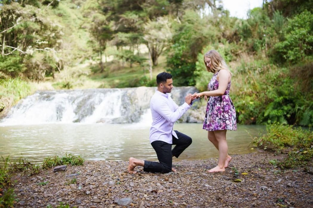 Money proposed in Scotland, but the official engagement photographs were done in New Zealand.