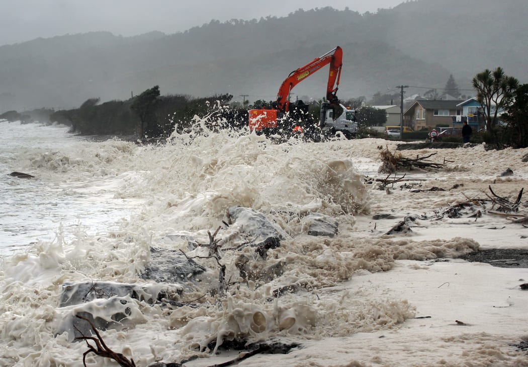 The Cobden foreshore during a storm