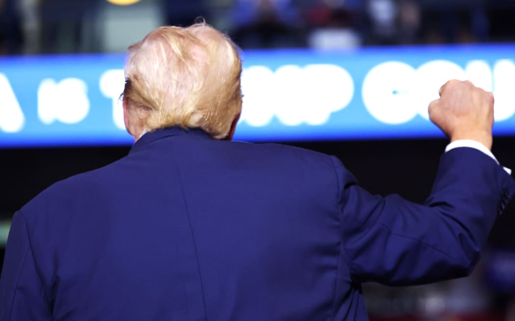 Presidential candidate and former President Donald Trump speaks at a campaign rally on August 17, 2024 in Wilkes Barre, Pennsylvania. Michael M. Santiago/Getty Images/AFP (Photo by Michael M. Santiago / GETTY IMAGES NORTH AMERICA / Getty Images via AFP)
