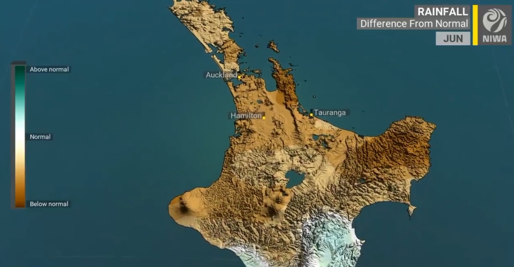 Niwa's map shows how dry June 2019 has been around the country.