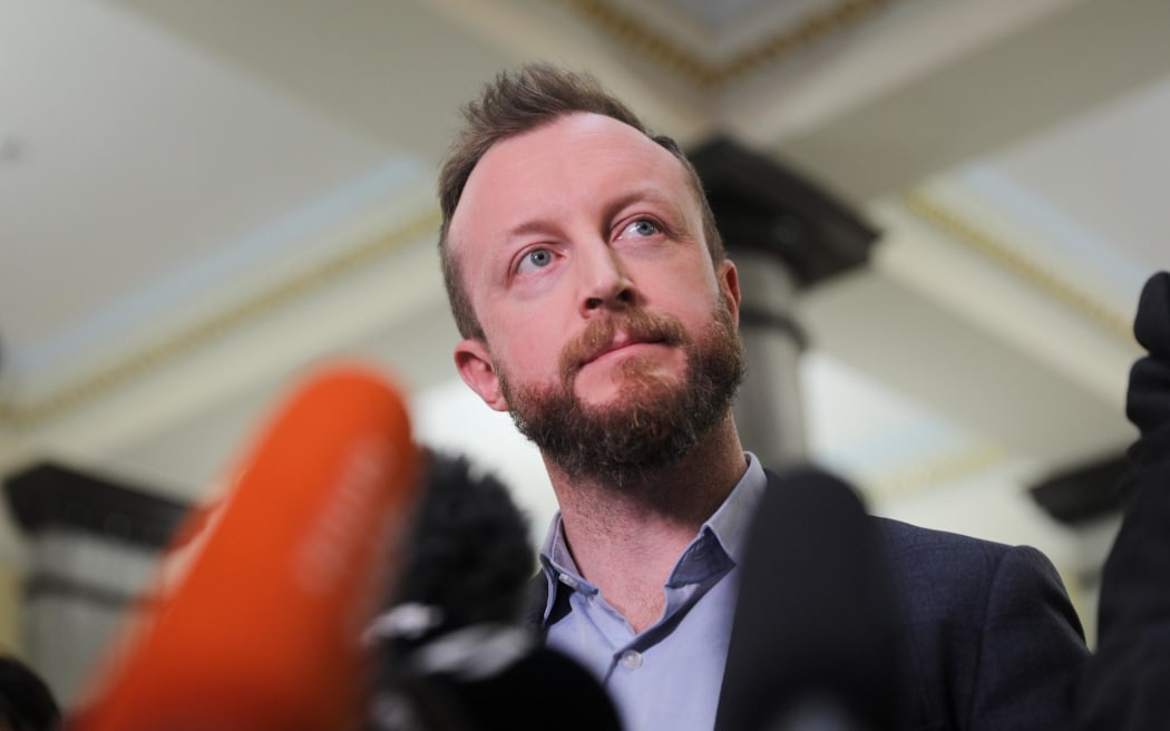 Labour local government spokesperson Kieran McAnulty speaking to reporters in Wellington on 2 October, 2023.