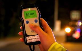 A police alcohol breathalyser.