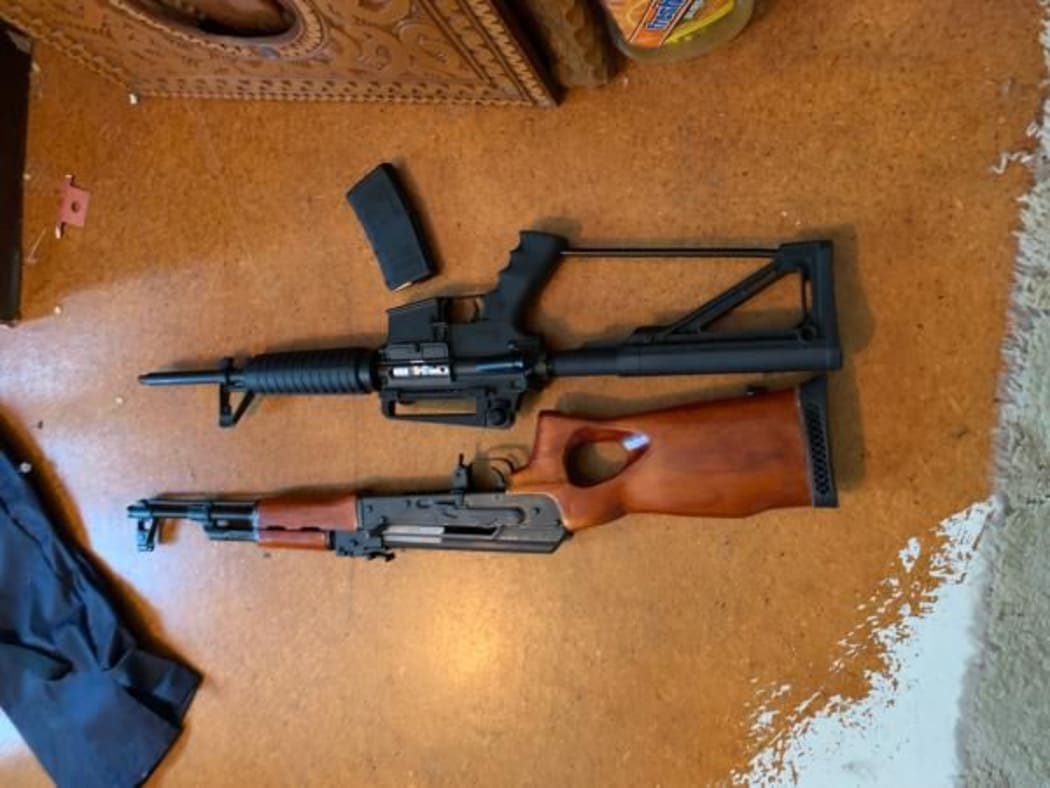 Firearms recovered by Police during the arrests of Mongols gang members in Bay of Plenty.
