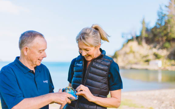 Mike and Antonia Radon and pāua pearls