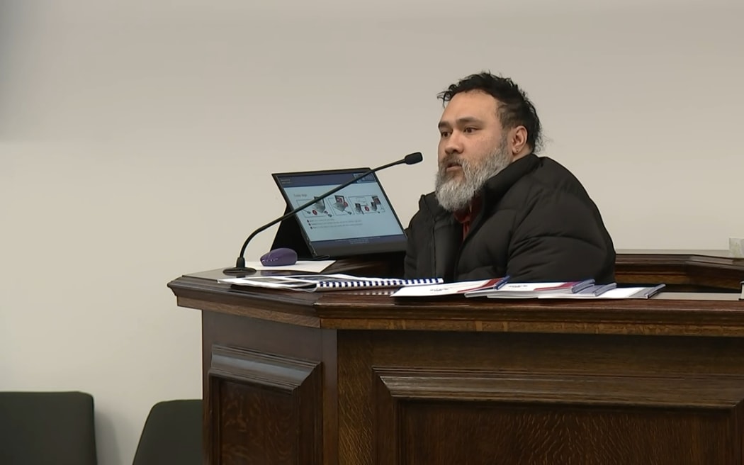 Faamatala Sili - a witness to the Loafers Lodge fire in 2023 giving evidence in the trial of the man accused of arson & murder.
