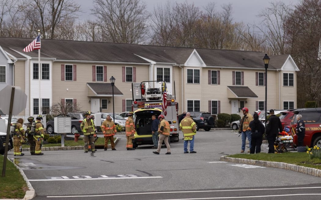First responders arrive to inspect homes in Lebanon, New Jersey, the epicenter of a 4.8 magnitude earthquake.