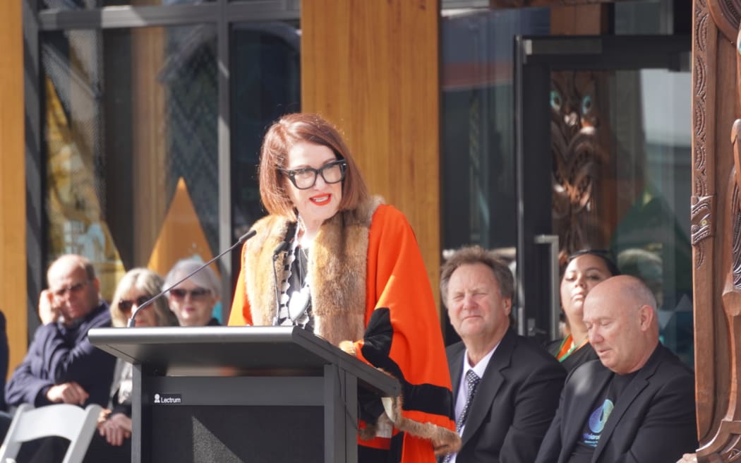 Mayor Sandra Hazlehurst says the new facility is primarily intended for education. The Waiaroha water treatment plant in Hastings on 6 October 2023.