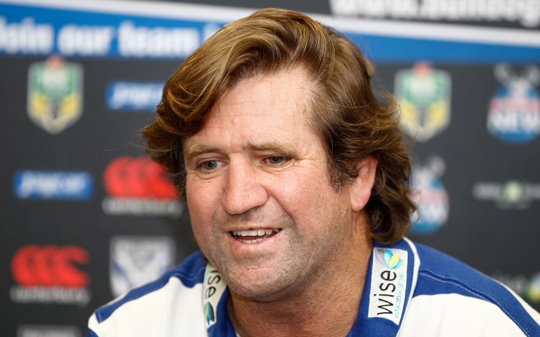 Bulldogs Head Coach Des Hasler during the after match press conference. 2014.