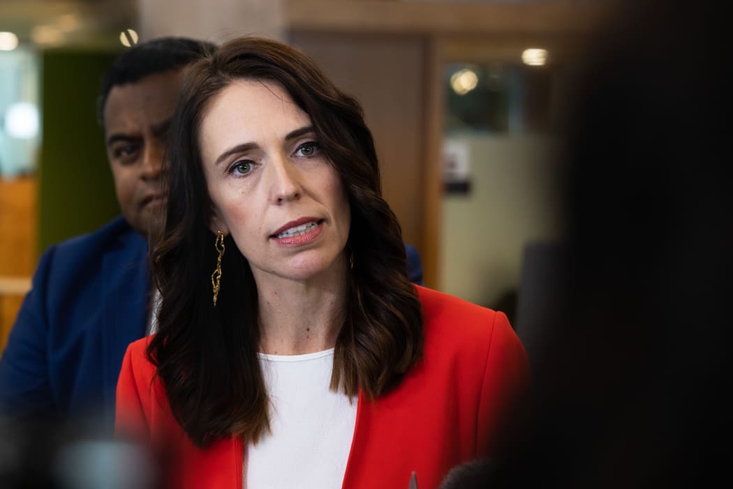 Prime Minister Jacinda Ardern at a business presser.