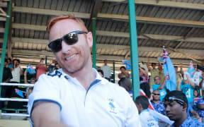 Fiji coach Ben Ryan during Fiji's Olympic gold medal celebrations.