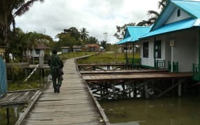 Military personnel deployed to the Papua district of Asmat in response to measles outbreak January 2018