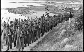 Members of the Māori Battalion at Waitangi, February 1940.