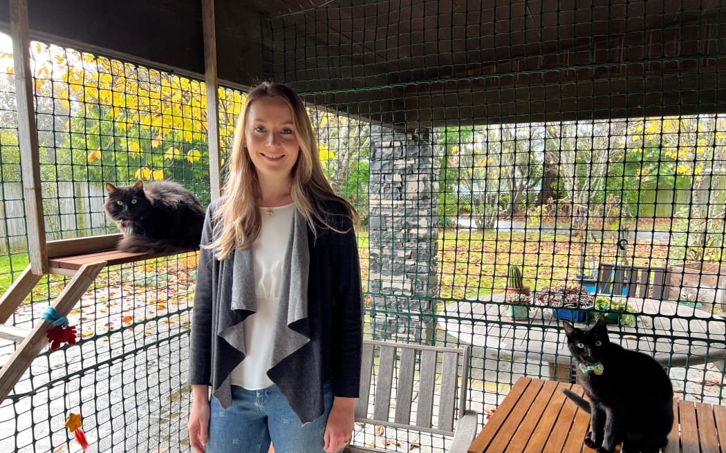 Sarah Chamberlain on her 'catio'.